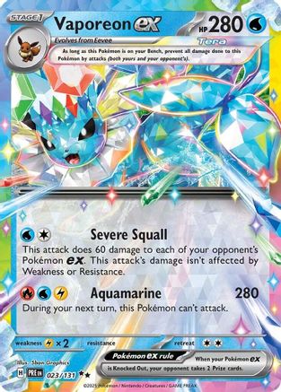 Vaporeon ex - 023/131 (23) [SV: Prismatic Evolutions] Holofoil