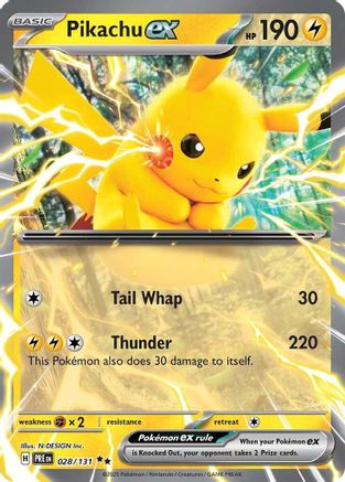 Pikachu ex - 028/131 (28) [SV: Prismatic Evolutions] Holofoil