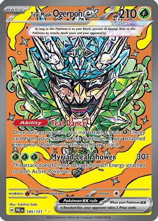 Teal Mask Ogerpon ex - 145/131 (145) [SV: Prismatic Evolutions] Holofoil
