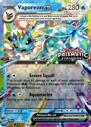 Vaporeon ex - 023/131 (Prismatic Evolutions Stamp) (23) [Miscellaneous Cards & Products] Holofoil
