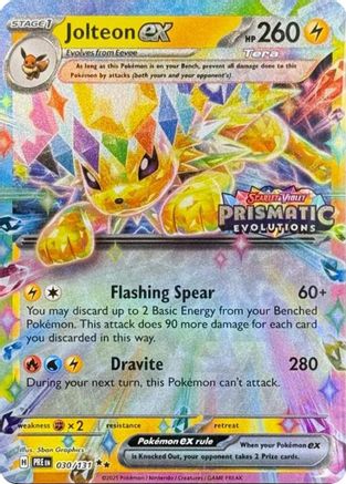 Jolteon ex - 030/131 (Prismatic Evolutions Stamp) (30) [Miscellaneous Cards & Products] Holofoil