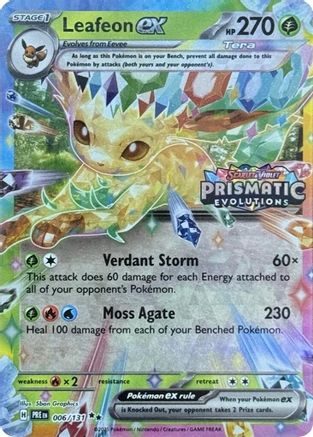 Leafeon ex - 006/131 (Prismatic Evolutions Stamp) (6) [Miscellaneous Cards & Products] Holofoil