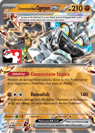 Cornerstone Mask Ogerpon ex (112) [Prize Pack Series Cards] Holofoil