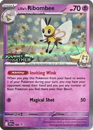 Lillie's Ribombee - 183 (Prerelease) (183) [SV: Scarlet & Violet Promo Cards] Holofoil