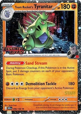 Team Rocket's Tyranitar (Prerelease) [Staff] (96) [Miscellaneous Cards & Products] Holofoil