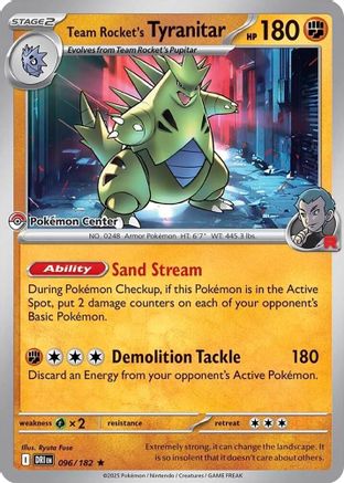 Team Rocket's Tyranitar (Pokemon Center Exclusive) (96) [Miscellaneous Cards & Products]