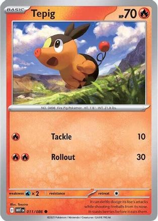 Tepig (11) [SV: White Flare] Holofoil