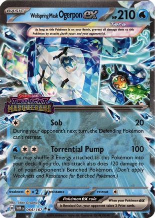 Wellspring Mask Ogerpon ex (Twilight Masquerade Stamp) (64) [Miscellaneous Cards & Products] Holofoil