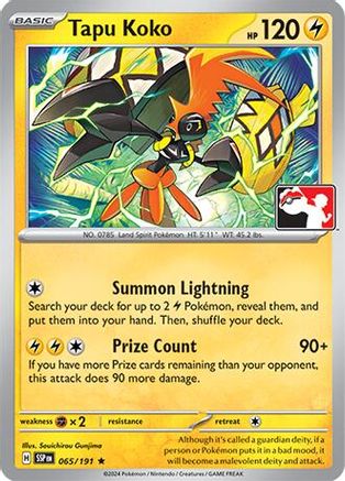 Tapu Koko (65) [Prize Pack Series Cards]