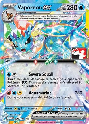 Vaporeon ex - 023/131 (23) [Prize Pack Series Cards] Holofoil