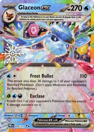 Glaceon ex - 026/131 (Holiday Calendar) (26) [SV: Prismatic Evolutions] Holofoil