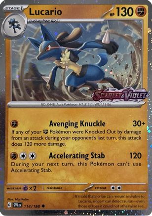 Lucario (Scarlet & Violet Stamp) (114) [Miscellaneous Cards & Products] Holofoil