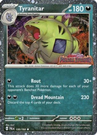 Tyranitar (Paldea Evolved Stamp) (135) [Miscellaneous Cards & Products] Holofoil