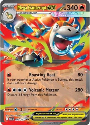 Mega Camerupt ex - 022/132 (22) [ME01: Mega Evolution] Holofoil