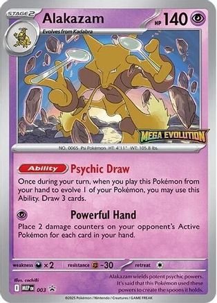 Alakazam - 003 (3) [ME: Mega Evolution Promo] Holofoil