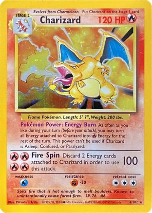 Charizard (Black Dot Error) (4) [Base Set] Holofoil