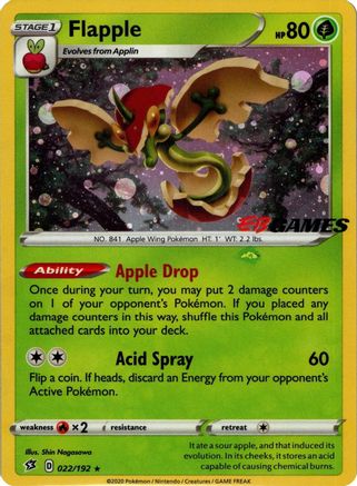 Flapple - 022/192 (EB Games Exclusive APAC) (22) [Miscellaneous Cards & Products] Holofoil