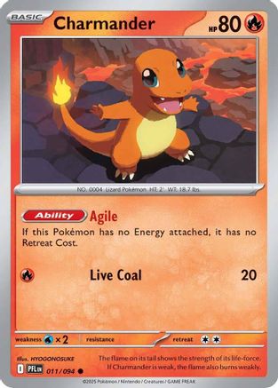 Charmander (11) [ME02: Phantasmal Flames] Reverse Holofoil
