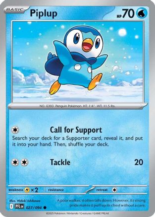 Piplup - 027/094 (27) [ME02: Phantasmal Flames] Reverse Holofoil