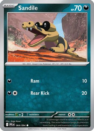 Sandile (64) [ME02: Phantasmal Flames] Reverse Holofoil