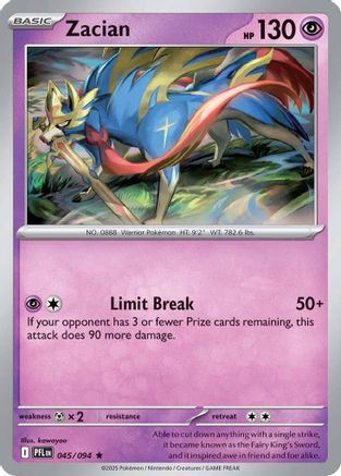 Zacian - 045/094 (45) [ME02: Phantasmal Flames] Holofoil