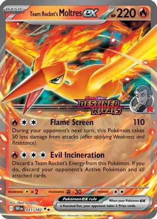 Team Rocket's Moltres ex - 31/182 (Destined Rivals Stamp) (31) [Miscellaneous Cards & Products] Holofoil