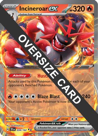 Incineroar ex - 034/162 (34) [Jumbo Cards] Holofoil