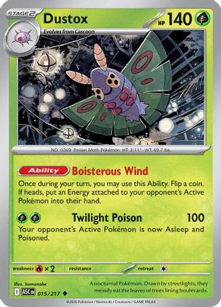 Dustox - 015/217 (15) [ME: Ascended Heroes] Reverse Holofoil