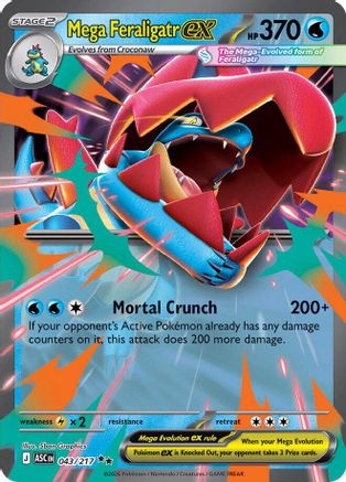 Mega Feraligatr ex - 043/217 (43) [ME: Ascended Heroes] Holofoil
