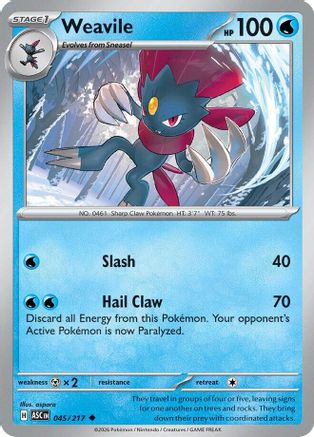 Weavile - 045/217 (45) [ME: Ascended Heroes] Reverse Holofoil