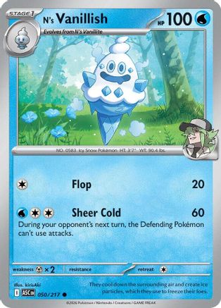 N's Vanillish (50) [ME: Ascended Heroes] Reverse Holofoil