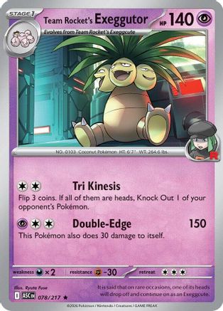 Team Rocket's  exeggutor (78) [ME: Ascended Heroes] Reverse Holofoil