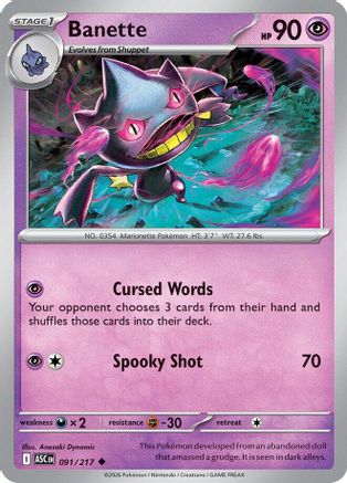 Banette - 091/217 (91) [ME: Ascended Heroes] Reverse Holofoil