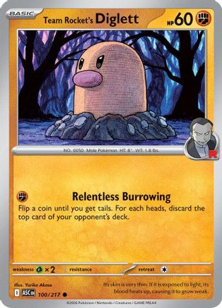 Team Rocket's Diglett (100) [ME: Ascended Heroes] Reverse Holofoil