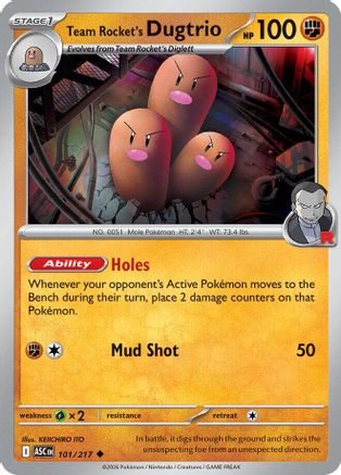 Team Rocket's Dugtrio - 101/217 (101) [ME: Ascended Heroes] Reverse Holofoil
