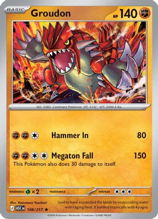 Groudon (108) [ME: Ascended Heroes] Reverse Holofoil