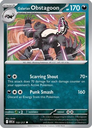 Galarian Obstagoon - 132/217 (132) [ME: Ascended Heroes] Reverse Holofoil