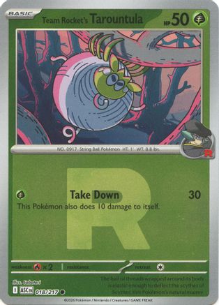 Team Rocket's Tarountula (Team Rocket) (18) [ME: Ascended Heroes] Reverse Holofoil