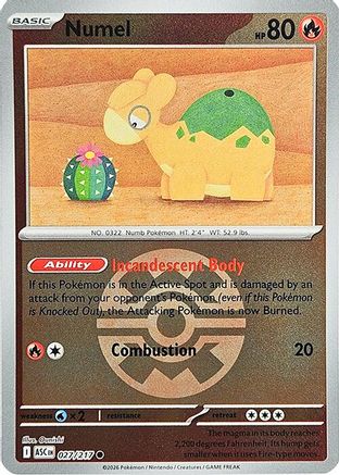 Numel - 027/217 (Quick Ball) (27) [ME: Ascended Heroes] Reverse Holofoil