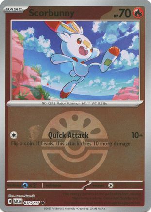 Scorbunny - 036/217 (Friend Ball) (36) [ME: Ascended Heroes] Reverse Holofoil