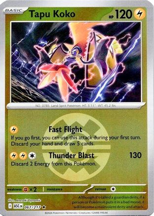Tapu Koko (Quick Ball) (67) [ME: Ascended Heroes] Reverse Holofoil