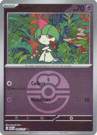 Ralts (Love Ball) (87) [ME: Ascended Heroes] Reverse Holofoil