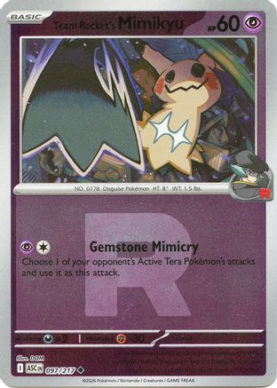 Team Rocket's Mimikyu - 097/217 (Team Rocket) (97) [ME: Ascended Heroes] Reverse Holofoil