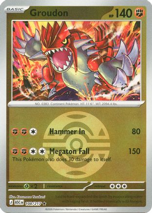 Groudon (Dusk Ball) (108) [ME: Ascended Heroes] Reverse Holofoil