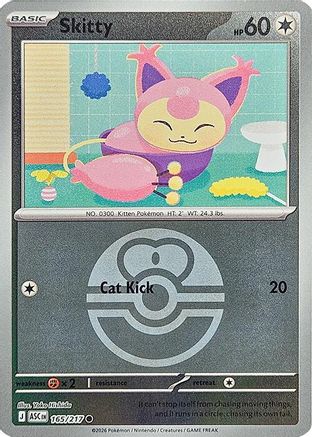 Skitty (Love Ball) (165) [ME: Ascended Heroes] Reverse Holofoil