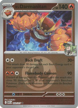 N's Darmanitan (Energy Symbol Pattern) (33) [ME: Ascended Heroes] Reverse Holofoil