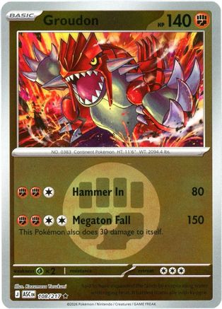 Groudon (Energy Symbol Pattern) (108) [ME: Ascended Heroes] Reverse Holofoil