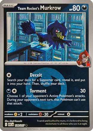 Team Rocket's Murkrow (Energy Symbol Pattern) (126) [ME: Ascended Heroes] Reverse Holofoil