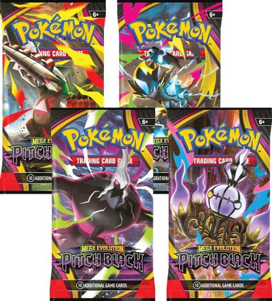 Pokemon Pitch Black Booster Pack Art Bundle [Set of 4]