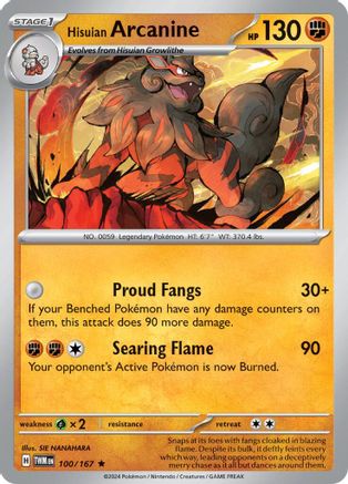 Hisuian Arcanine - 100/167 (Non-Holo) (100) [Deck Exclusives]